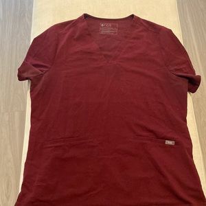 Maroon red Figs scrub top